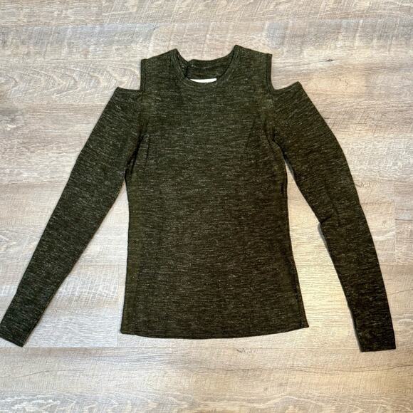 Current Olive Knit Cold Shoulder Wool Sweater Size XS - Picture 3 of 7